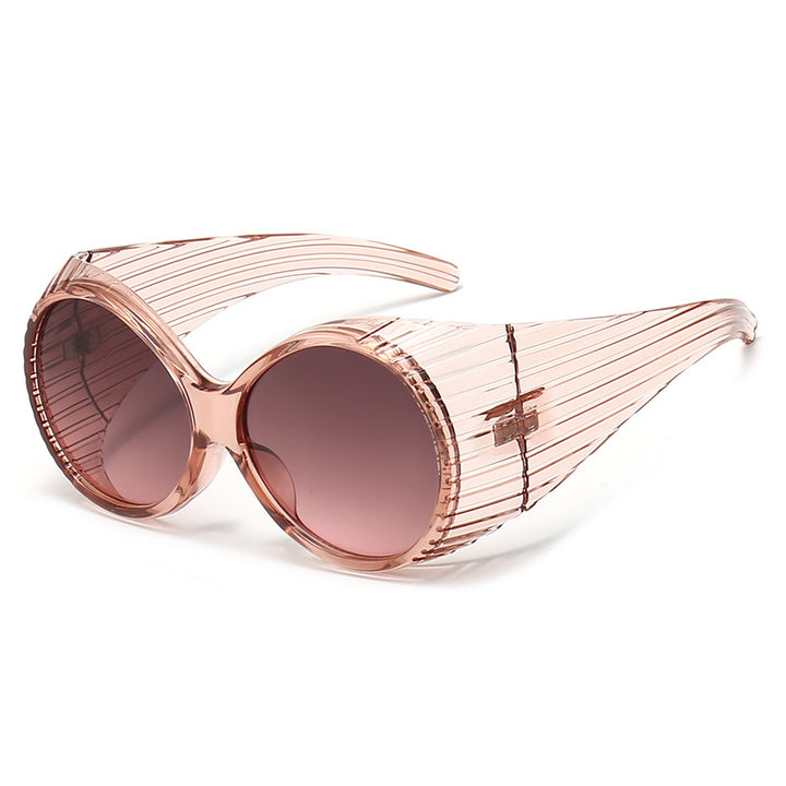 Damen Oversized Cat-Eye Sonnenbrille mit stilvollem, strukturiertem Rahmen Karnz