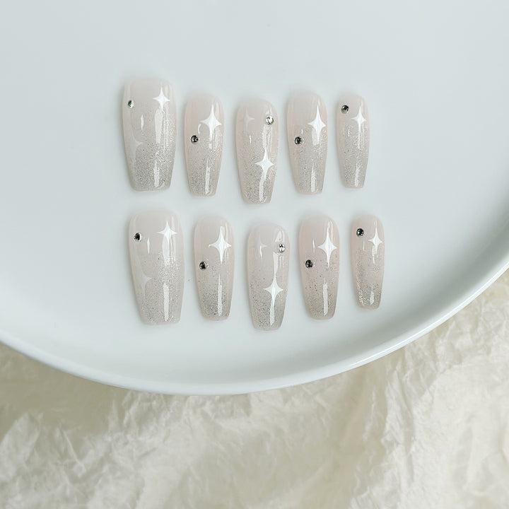 Glitzer Ombre Druck-Nagelkunstset