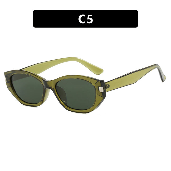 Damen modische Cat-Eye Sonnenbrille mit elegantem, transparentem Rahmen Karnz