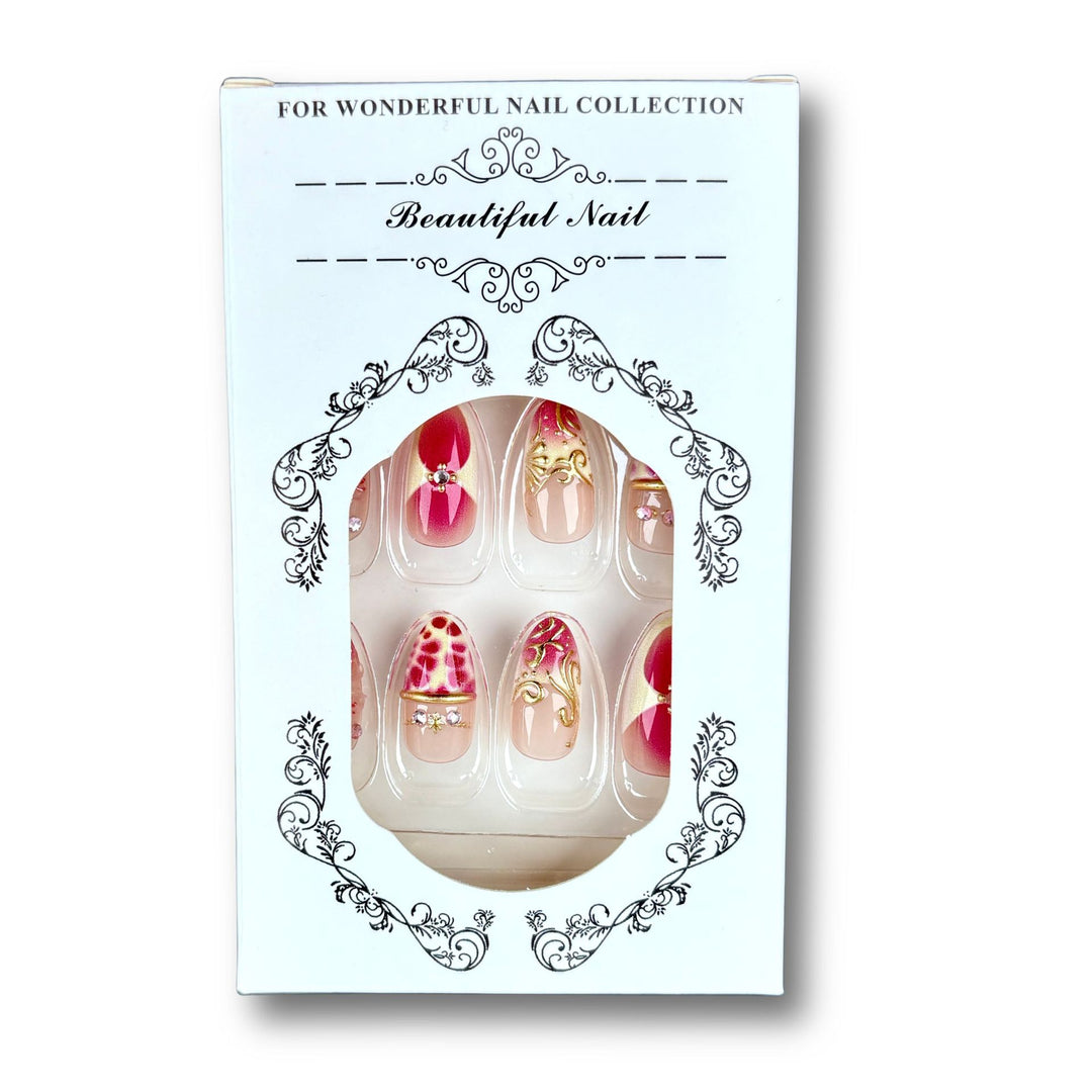 Detailliertes Künstlerisches Press-On Nagelset