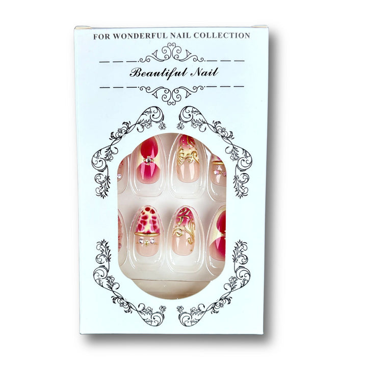 Detailliertes Künstlerisches Press-On Nagelset