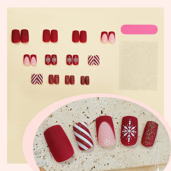Festliches saisonales Press-On-Nagelset Karnz