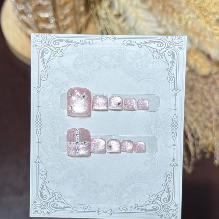 Blumenmuster Dekorative Press-On Nagelset Karnz