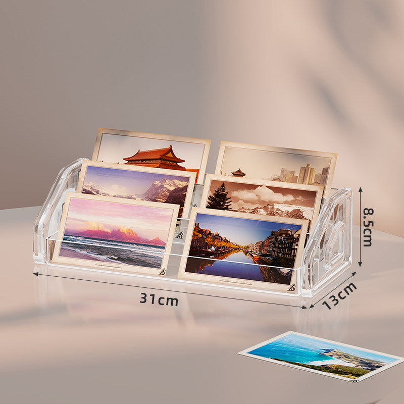 Klarer Acryl-Multi-Slot-Postkarten- und Foto-Thekendisplay-Organizer