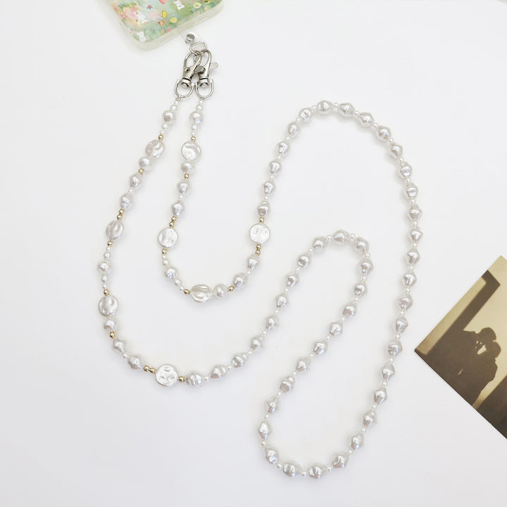 Perlen-Brillen-Kette mit stylischem Karomuster Karnz