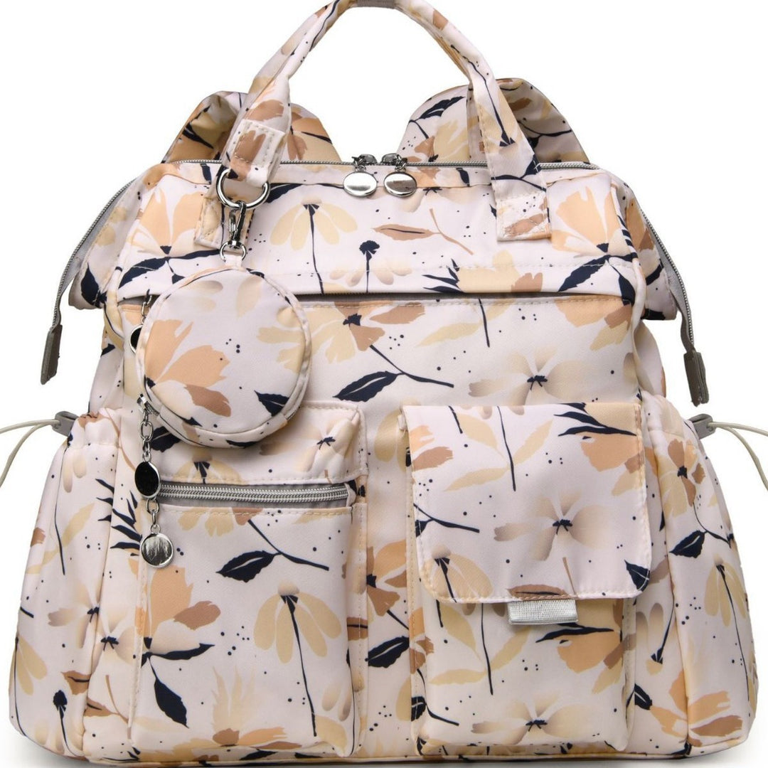 Multi-Taschen Blumen Design Rucksack Karnz