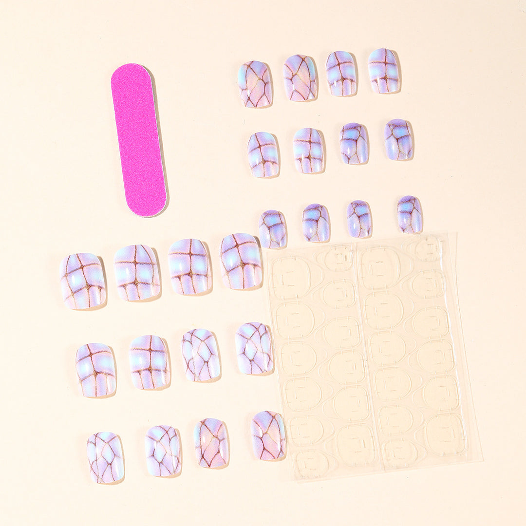Iridescent Geometric Nail Art Extensions Karnz