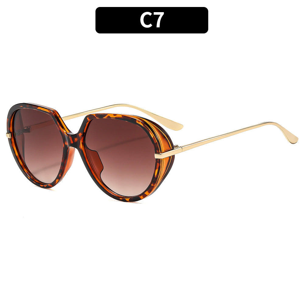 Elegante Übergroße Katzenaugen-Sonnenbrille mit Dekorativem Rahmen