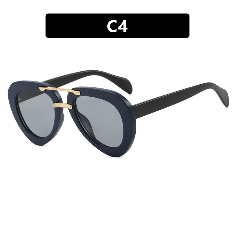 Damen extravagante Sonnenbrille im modernen Herzdesign Karnz