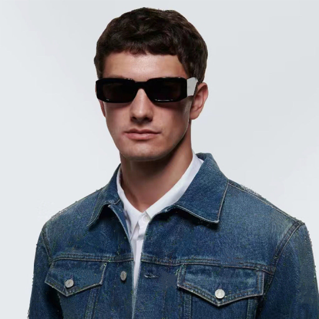 Damen modische quadratische Sonnenbrille mit breitem Rahmen und UV-Schutz Karnz