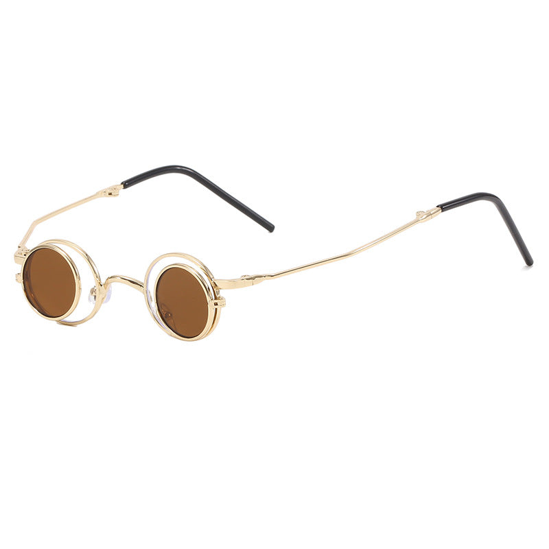 Damen Modische runde Sonnenbrille mit elegantem Metallrahmen Karnz