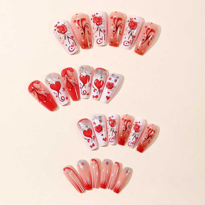 Romantisches Herz-Themen-Nagelkunst-Set Karnz