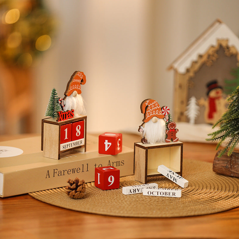 Dekorative Weihnachtsgnom mit Kalender Karnz
