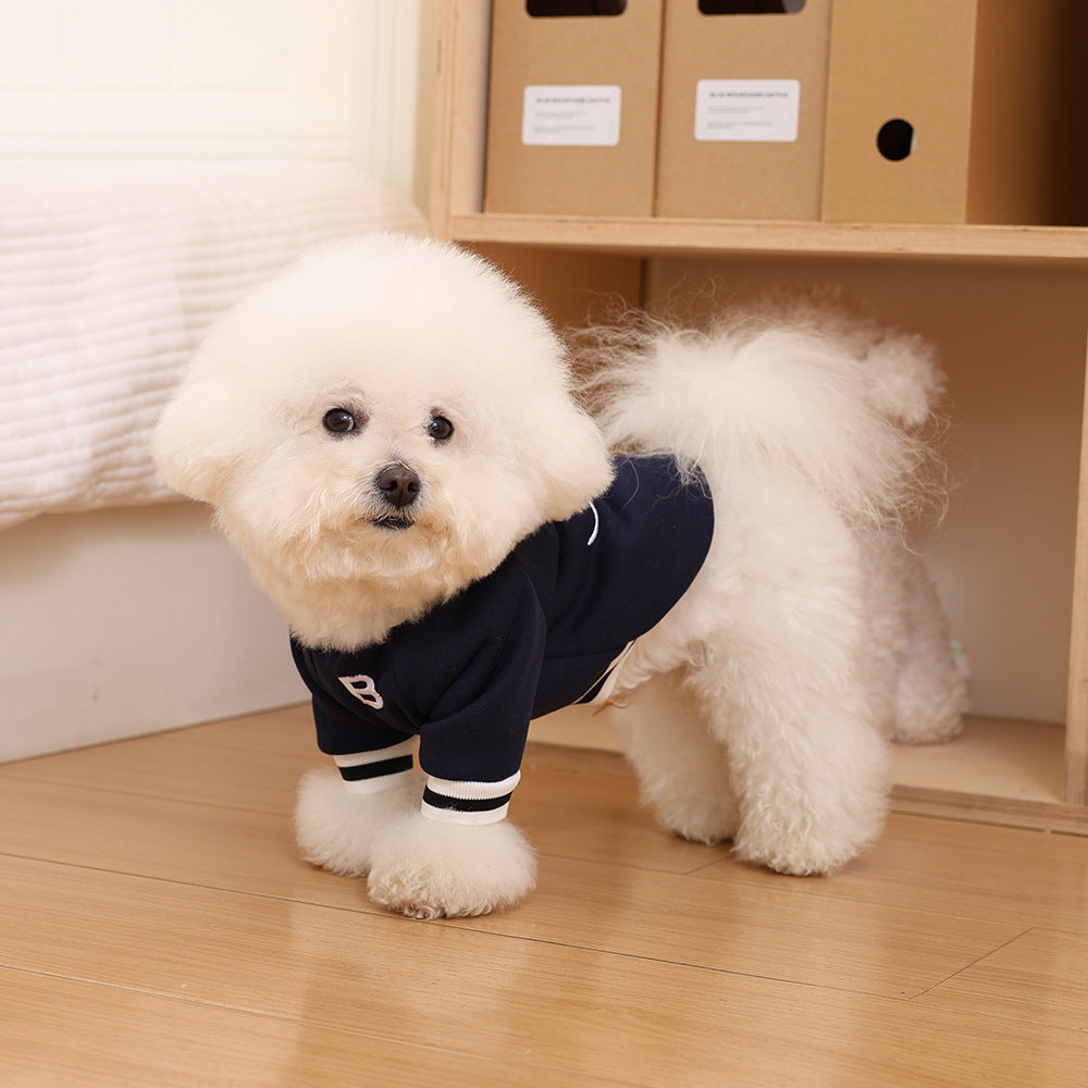Pet Strick Polo Pullover mit geripptem Kragen und gestickter Brust