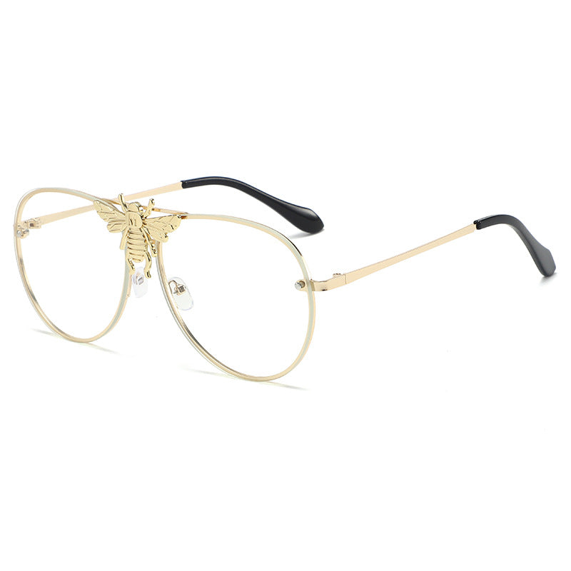 Bold Butterfly-Motiv Aviator-Sonnenbrille