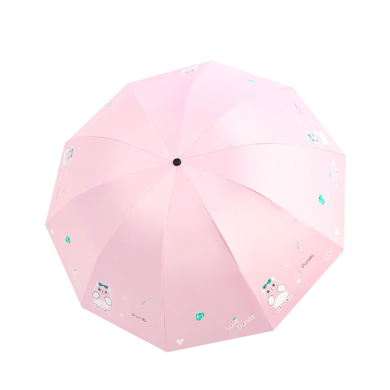 Damen Faltbarer Regenschirm mit niedlichem Panda-Motiv Karnz