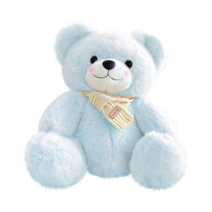 Plüsch-Sitzender Teddybär mit ultraweichem Kunstfell und Strickschal Karnz