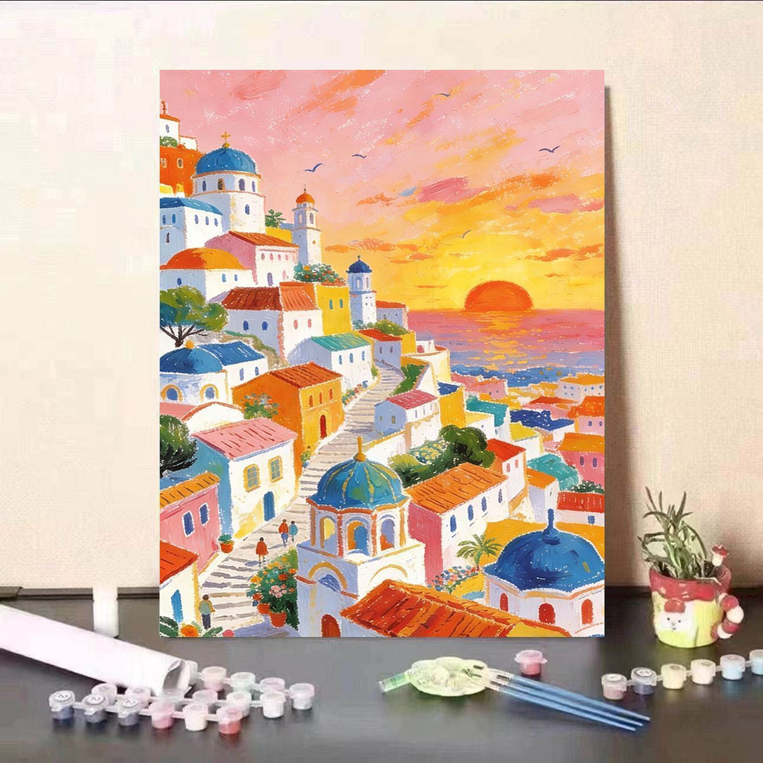 Szenische Sonnenuntergang Leinwand Kunst Karnz