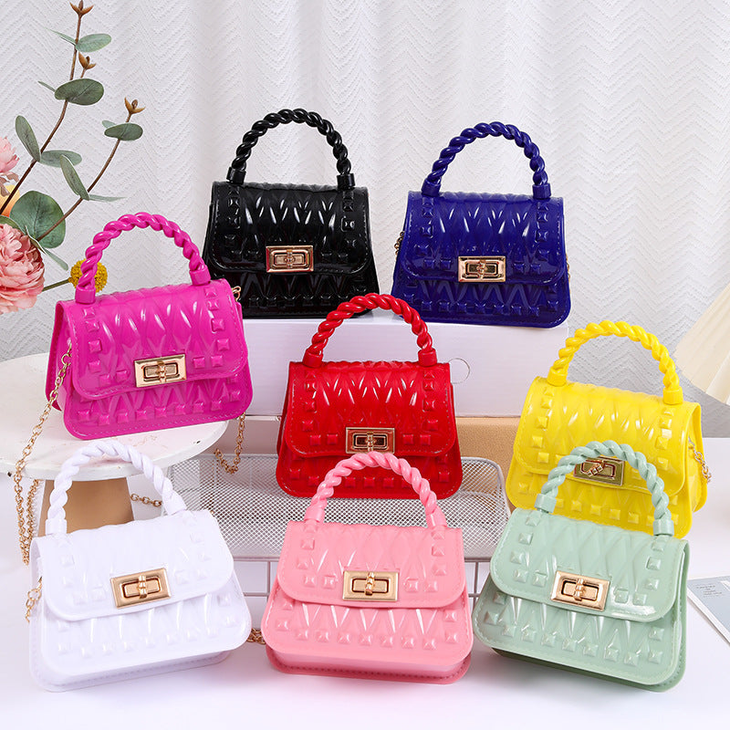 Damen Designer Handtasche mit strukturiertem Obermaterial und goldfarbener Schnalle Karnz