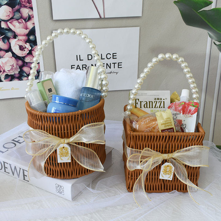 Elegante Handgefertigte Rattan Tragetasche Karnz