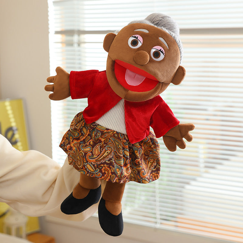 Handpuppe Plüsch Junge Charakter mit beweglichem Mund und weichem Stoffkörper Karnz
