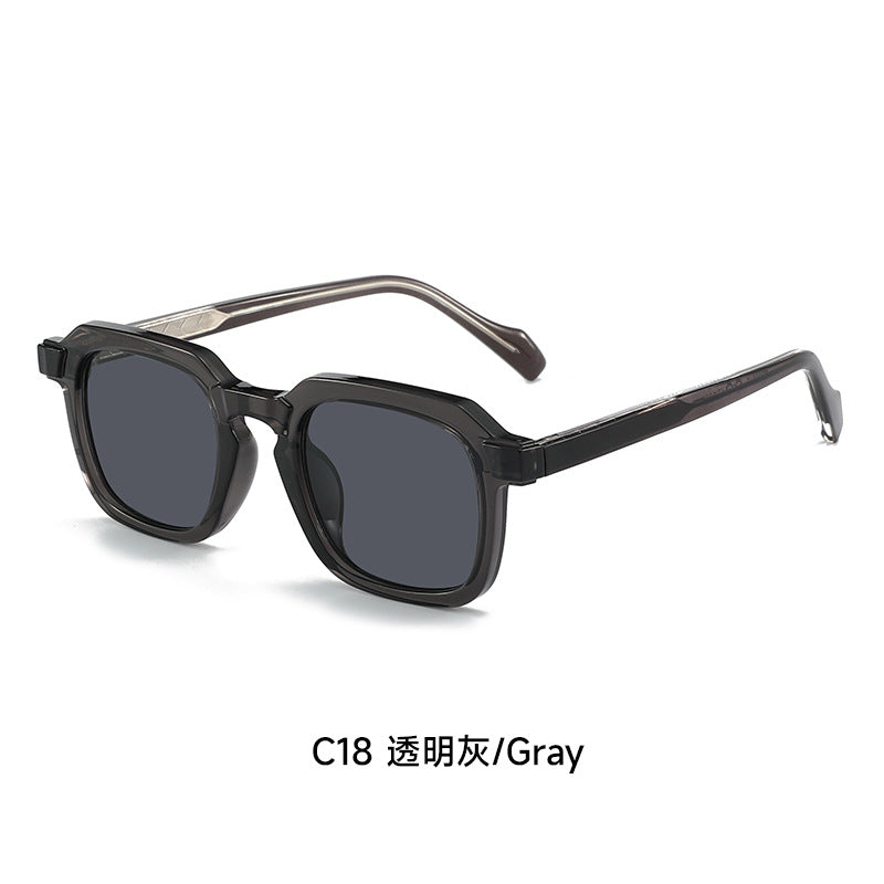 Damen moderne, geometrische Sonnenbrille mit stilvollem, robustem Rahmen Karnz