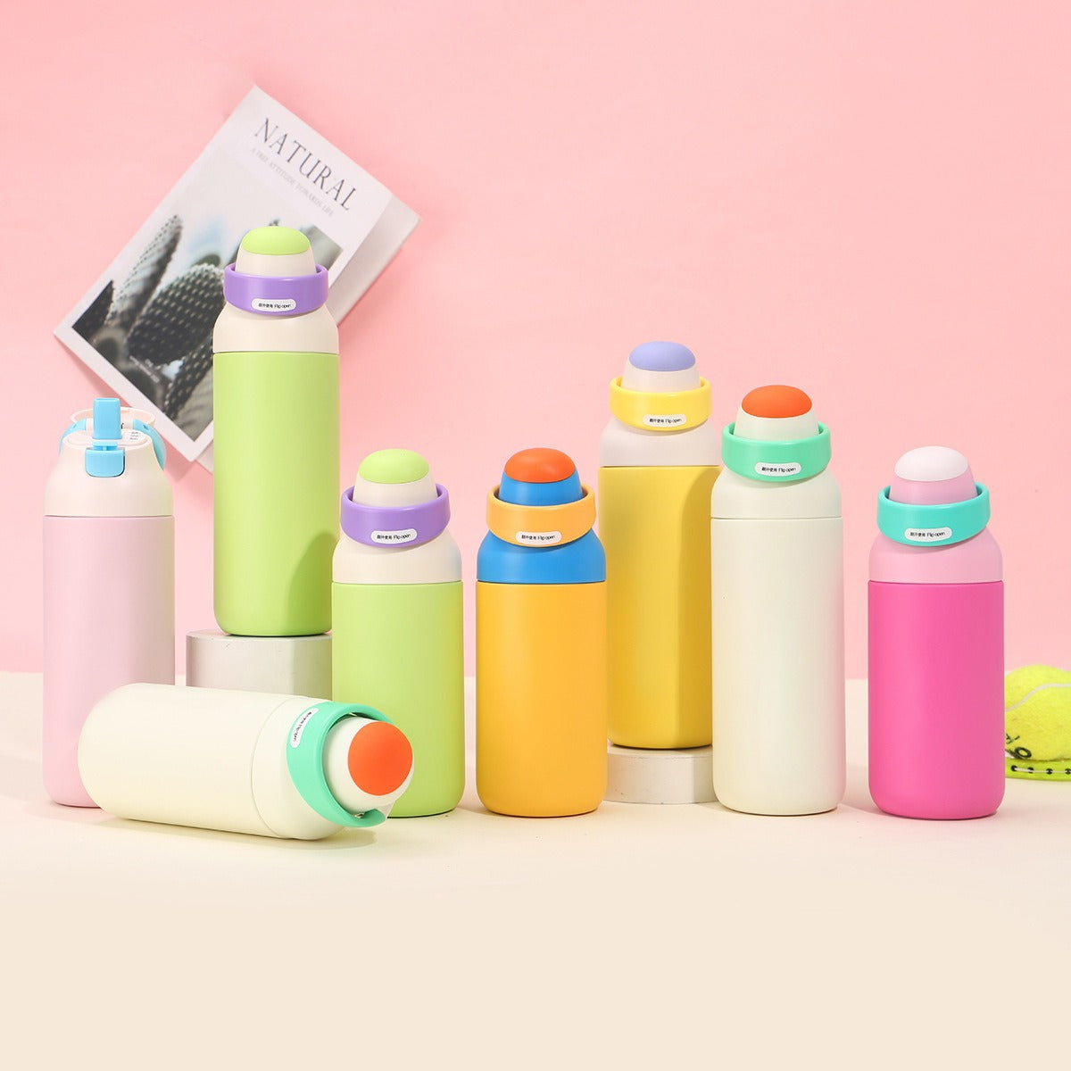 Damen isolierte Trinkflasche mit ergonomischem Verschluss Karnz