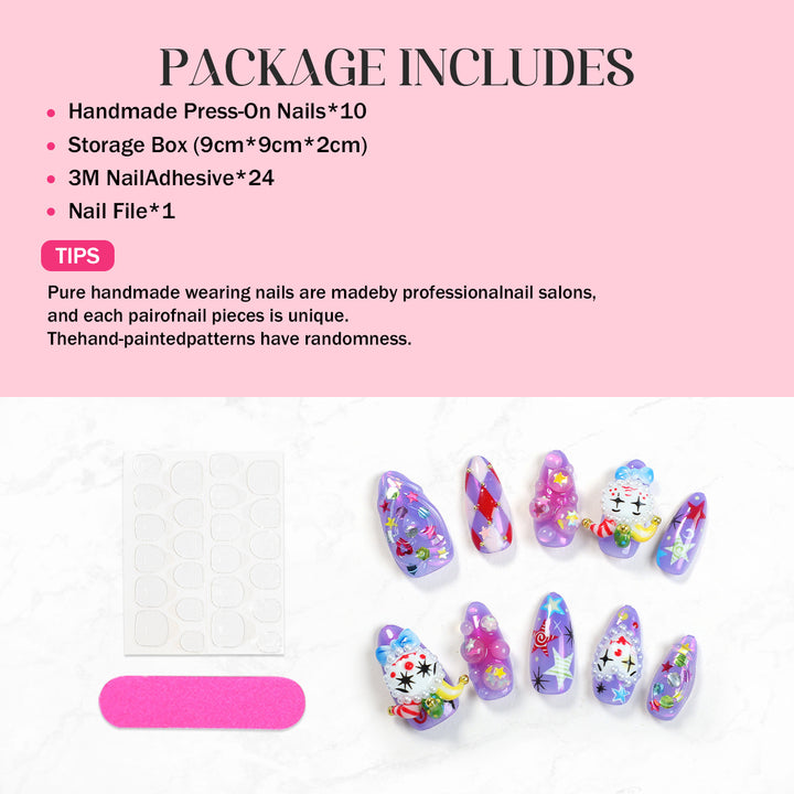 Kreatives Kunstnagelset mit verspielten Tiermotiven und Glitzerelementen Karnz