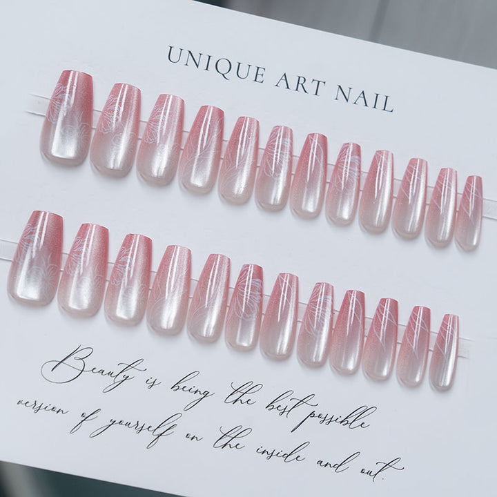 Blumenmuster Press-On Nagelset