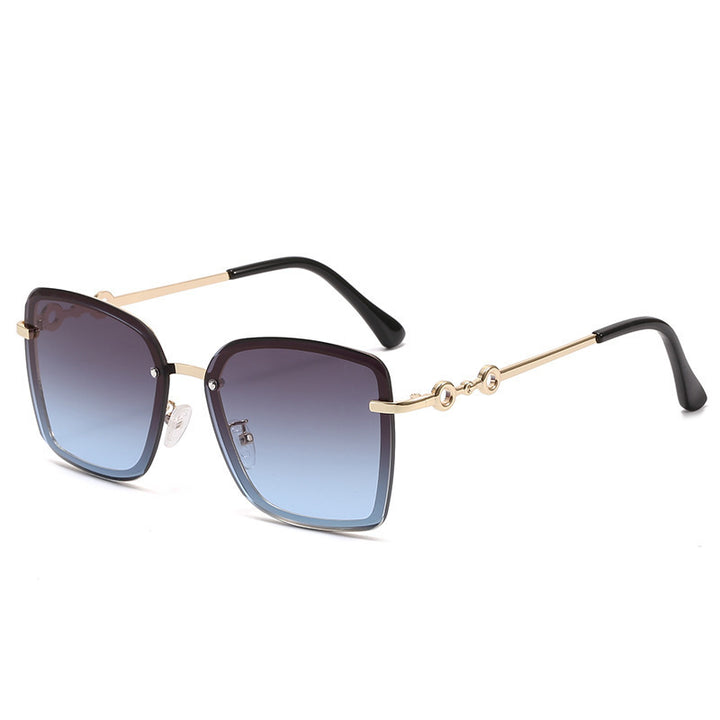 Damen quadratische Sonnenbrille mit verspiegelten Gläsern und elegantem Detail Karnz