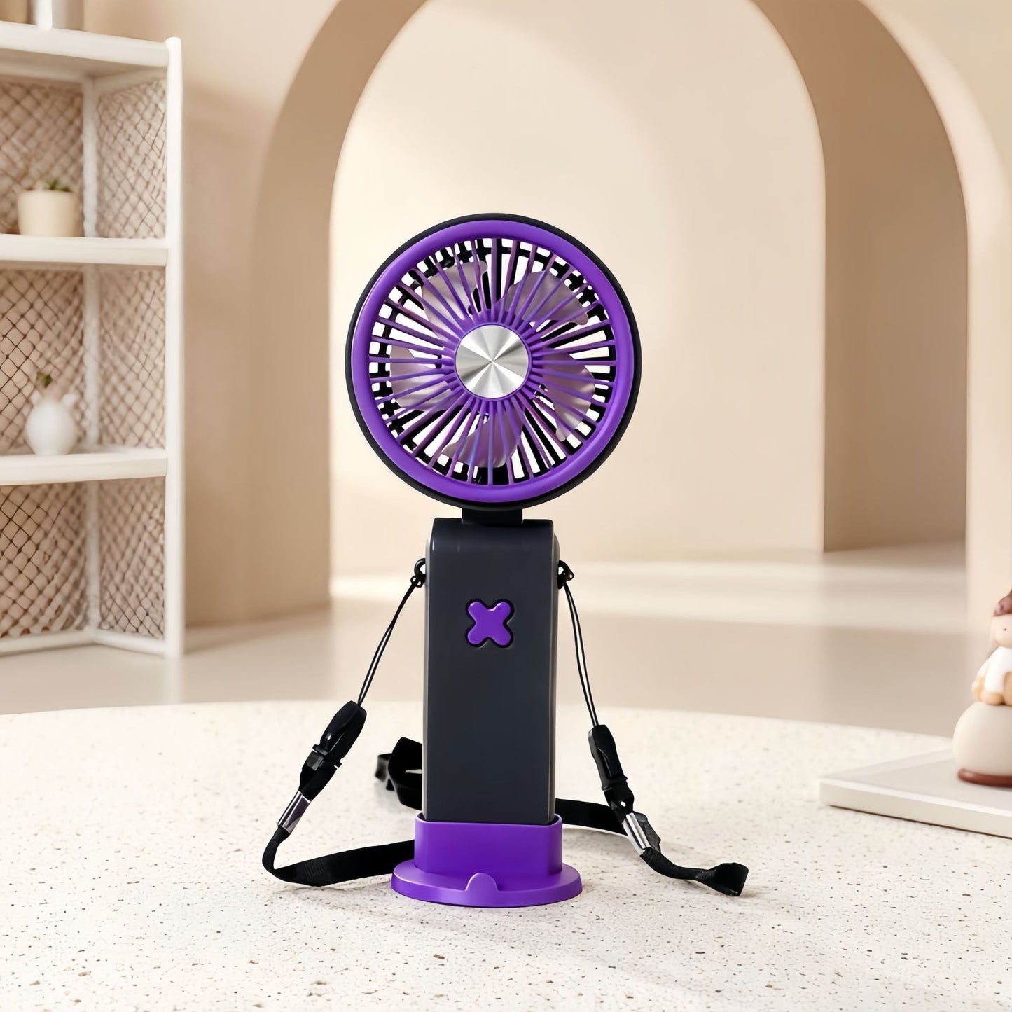 Damen Tragbarer Handventilator mit USB-Anschluss und flexiblem Tragesystem Karnz