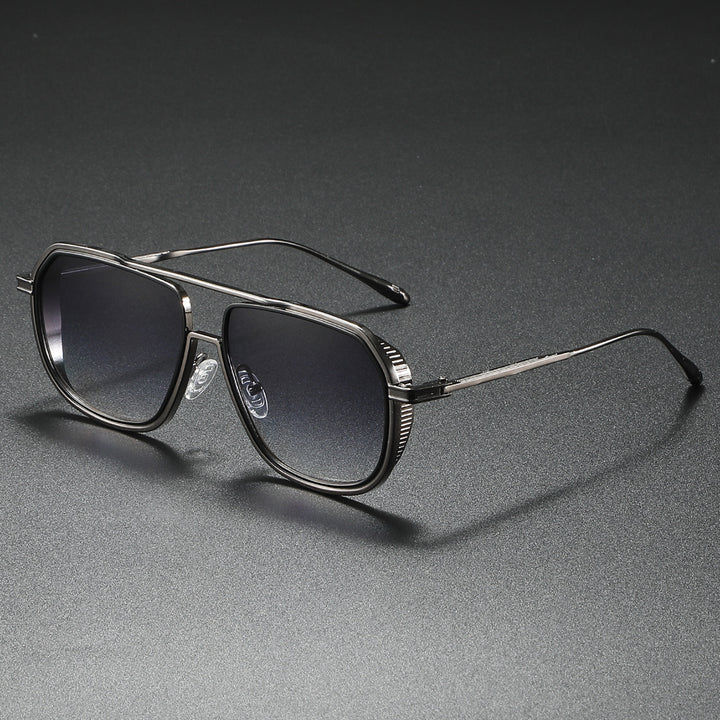 Damen Elegante Sonnenbrille mit kantigem Metallrahmen Karnz
