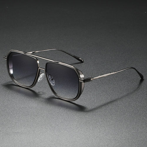 Damen Elegante Sonnenbrille mit kantigem Metallrahmen Karnz