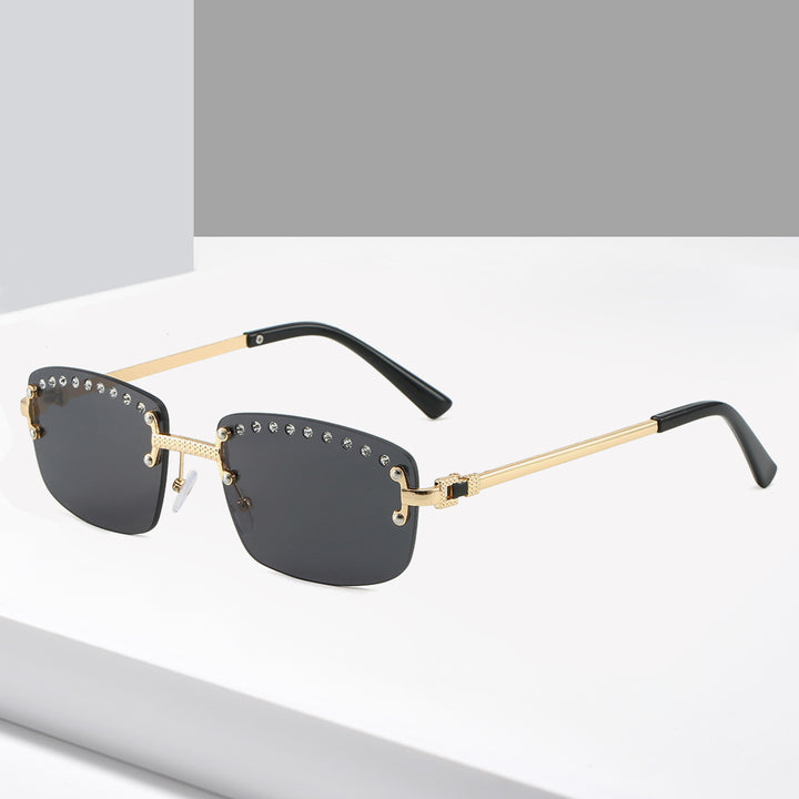 Damen elegante Sonnenbrille mit funkelnden Kristallakzenten Karnz