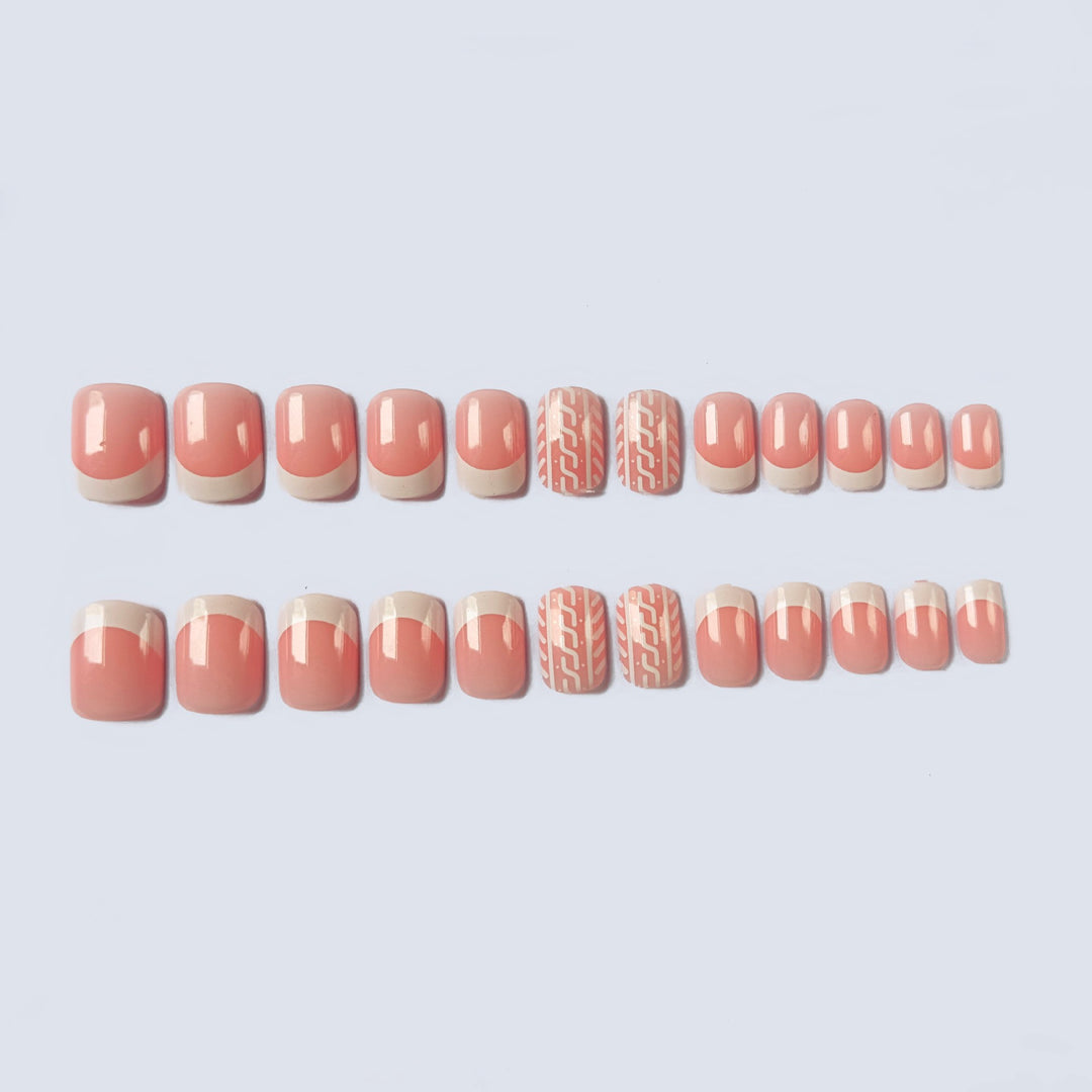 Elegantes French Tip Nageldesign-Kit