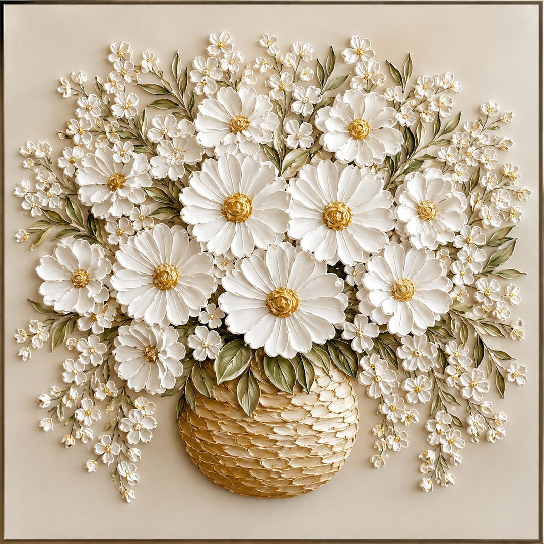Florale Relief Wandkunst