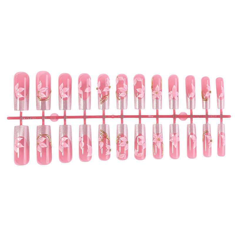 Florales dekoratives Press-On-Nagelset Karnz