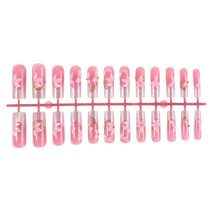 Florales dekoratives Press-On-Nagelset Karnz