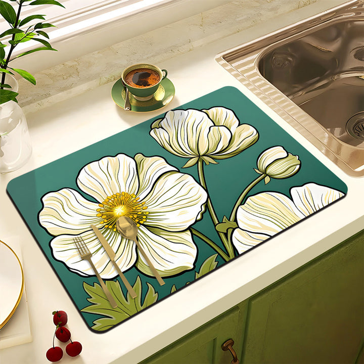 Dekorative Blumenteppich für die Küche