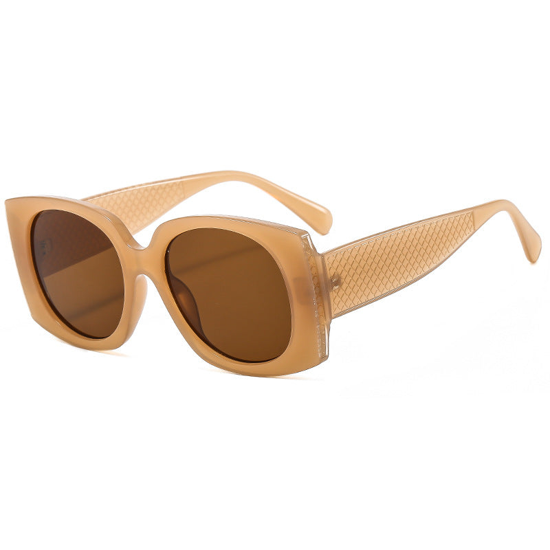 Damen Modische oversized Sonnenbrille mit strukturiertem Rahmen Karnz