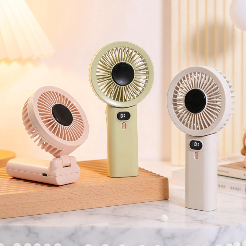 Damen Tragbarer USB Handventilator mit digitaler Geschwindigkeitsanzeige Karnz