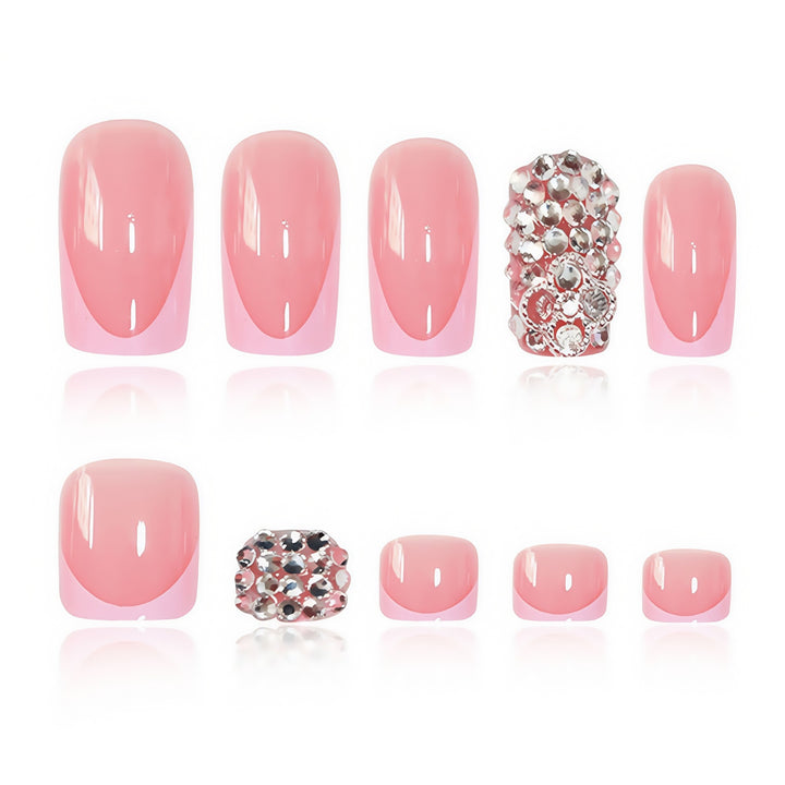 Glamouröser French Tip Press-On Nail Set Karnz