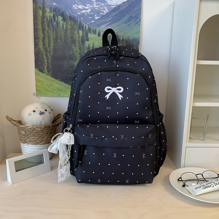 Polka-Dot-Design-Rucksack mit Mehrfachtaschen-Features Karnz