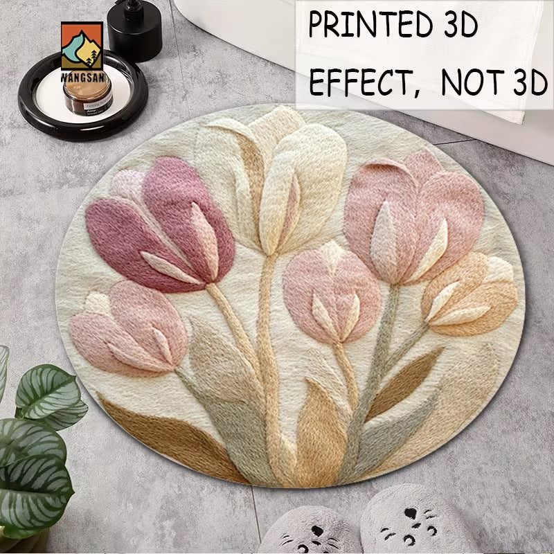 Florales Design Rund Badematte