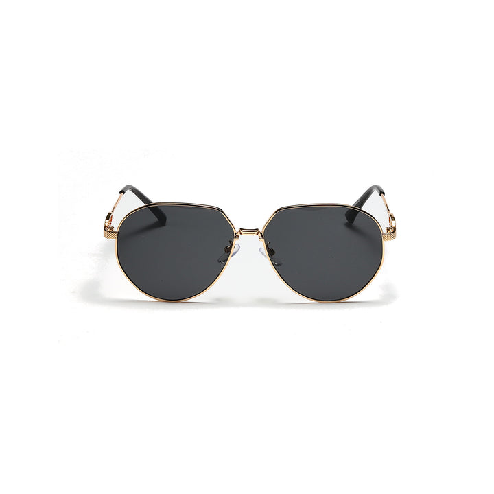 Damen stilvolle ovale Sonnenbrille mit modischem Metallrahmen Karnz