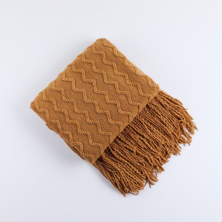 Gemütliche gestrickte Wurfdecke