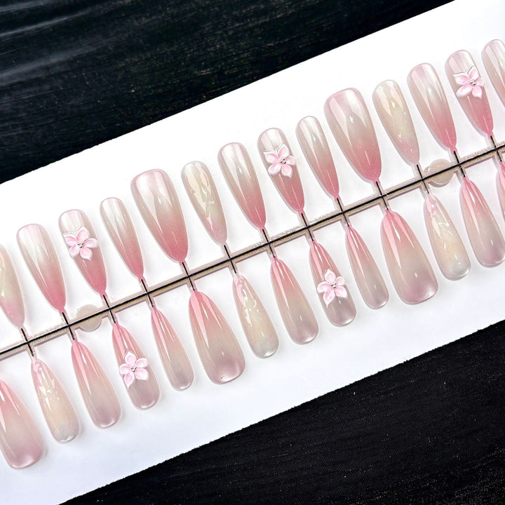 Elegantes Ombre Floral Press-On Nagelset