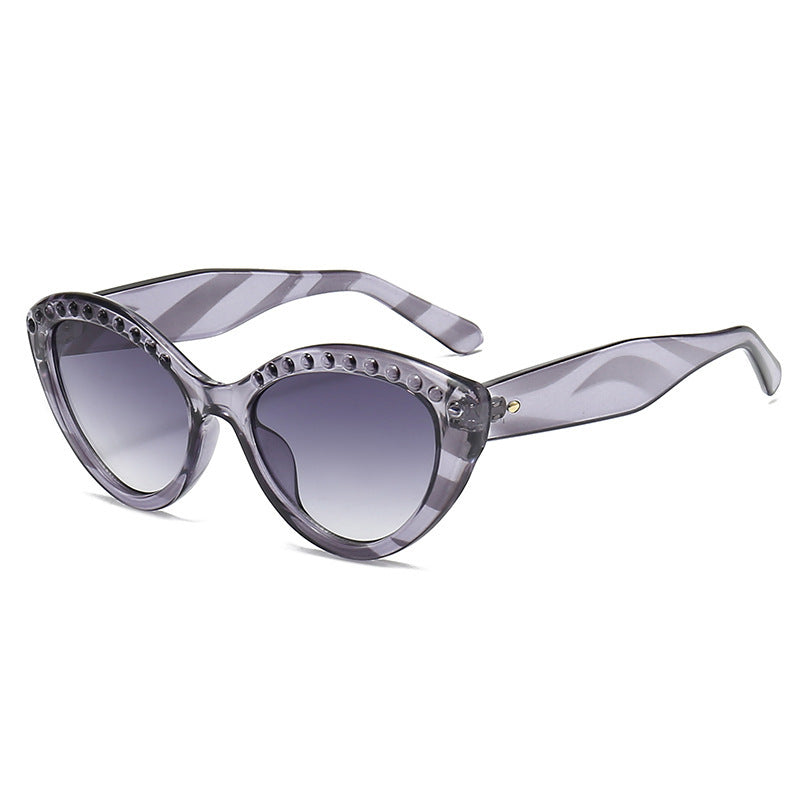 Damen Cat-Eye Sonnenbrille mit glitzernden Details Karnz