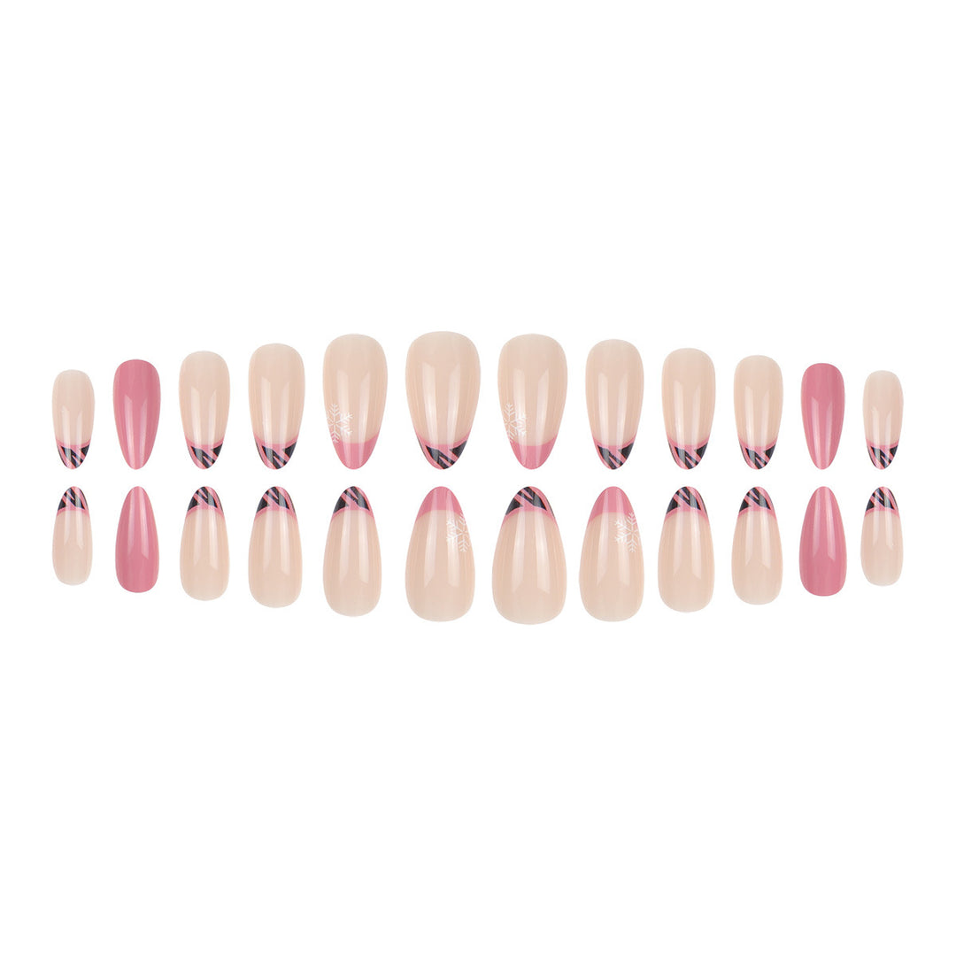 Künstlerisches Stiletto Press-On Nagelset mit elegantem Design Karnz