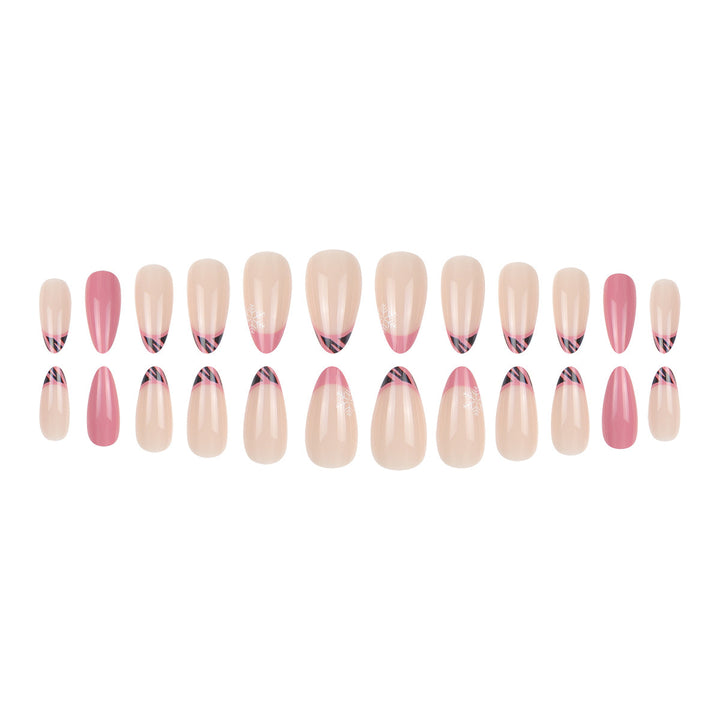 Künstlerisches Stiletto Press-On Nagelset mit elegantem Design Karnz